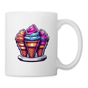 Eiscreme / Sorbet / Gelato / Sommer / Sonne - Tasse - Weiß - Rechts