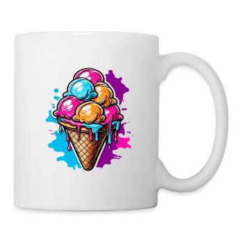 Eiscreme / Sorbet / Gelato / Sommer / Sonne - Tasse - Weiß - Rechts