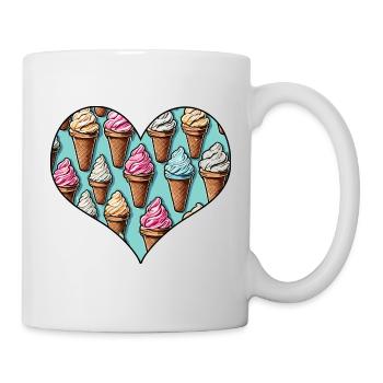 Eiscreme / Sorbet / Gelato / Sommer / Sonne - Tasse - Weiß - Rechts