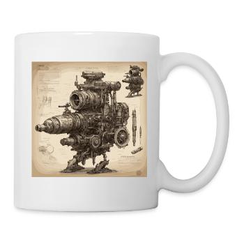 Blueprint / Sepia / Vintage / Retro / Machine - Mug - white - Right