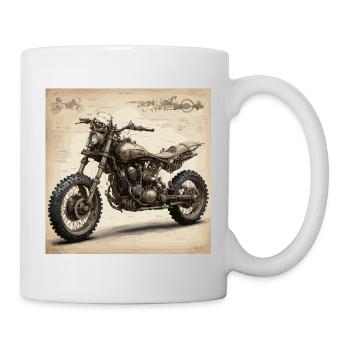 Blueprint / Sepia / Vintage / Retro / Cross - Mug - white - Right