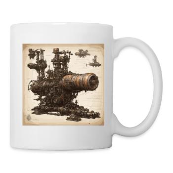 Blueprint / Sepia / Vintage / Retro / Machine - Mug - white - Right