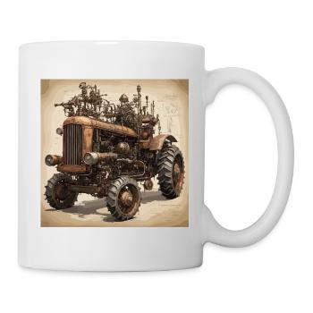 Plan / Sépia / Vintage / Rétro / Tracteur - Mug blanc - blanc - Droite
