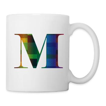 Buchstabe M Vintage - Tasse - Weiß - Rechts