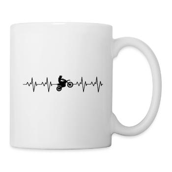 HEARTBEAT MOTOCROSS - Herzfrequenz Motorrad Design - Tasse - Weiß - Rechts