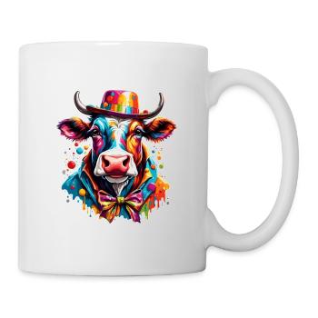Clown Animal / Cirque / Drôle / Coloré / Spectacle / Vache - Mug blanc - blanc - Droite