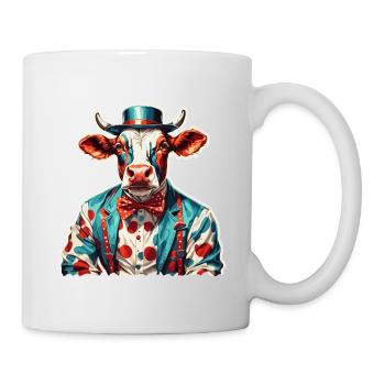 Clown Animal / Cirque / Drôle / Coloré / Spectacle / Vache - Mug blanc - blanc - Droite