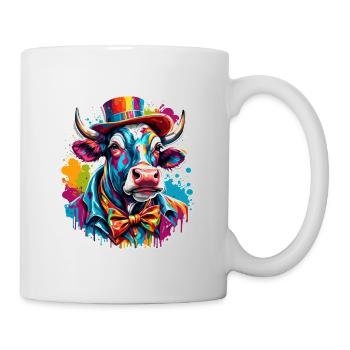 Clown Animal / Cirque / Drôle / Coloré / Spectacle / Vache - Mug blanc - blanc - Droite