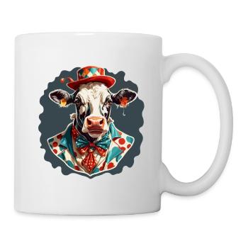 Clown Animal / Cirque / Drôle / Coloré / Spectacle / Vache - Mug blanc - blanc - Droite