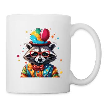 Clown Animal / Circus / Funny / Colorful / Raccoon - Mug - white - Right