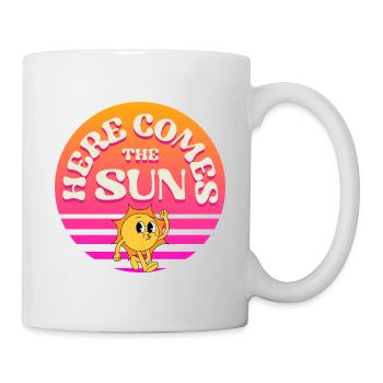 Here Comes The Sun Summer Vibes Retro Sunset - Mug - white - Right