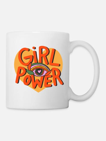 Girl Power Retro Evil Eye - Mug - white