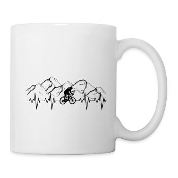MTB HEARTBEAT - Heartbeat Design MTB Fahrer! - Tasse - Weiß - Rechts