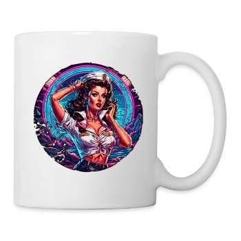 Marin / Pin-up / Navire / Bateau / Ancre / Dame - Mug blanc - blanc - Droite