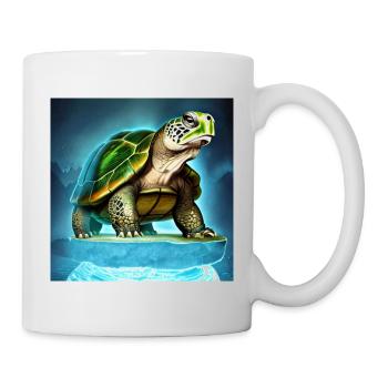 Schildkröte auf einem Gletscher - Tasse - Weiß - Rechts