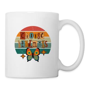 CHOOSE KINDNESS Retro Sunset Butterfly - Mug - white - Right