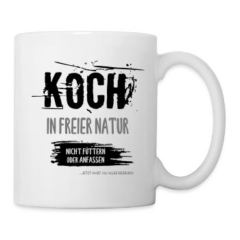 Koch in freier Natur. Köche. Lustiger Spruch. - Tasse - Weiß - Rechts