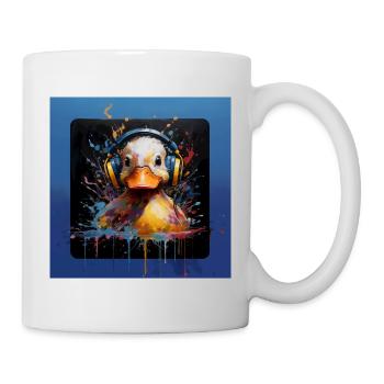 DJ Entenküken mit Kopfhörern - Tasse - Weiß - Rechts