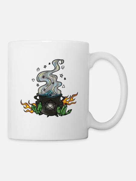 Der vier Elemente Kessel - Tasse - Weiß