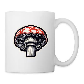 Pilz / Mushroom / Wiese / Wald / Goa / Psy - Tasse - Weiß - Rechts