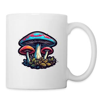 Pilz / Mushroom / Wiese / Wald / Goa / Psy - Tasse - Weiß - Rechts