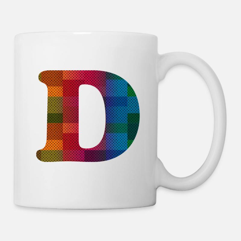 Buchstabe D Vintage - Tasse - Weiß