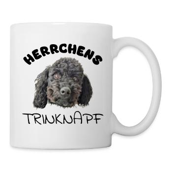 Herrchens Trinknapf mit schwarzem Pudel - Tasse - Weiß - Rechts