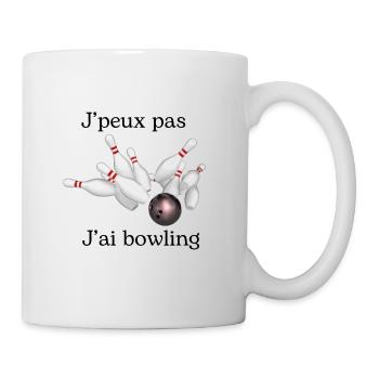 Cadeau j'peux pas, j'ai bowling - Mug blanc - blanc - Droite