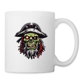 Pirat / Ahoi / Anker / Kapitän / Totenkopf / Rum - Tasse - Weiß - Rechts