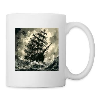Schiff / Boot / Anker / Meer / Ocean / Kapitän - Tasse - Weiß - Rechts