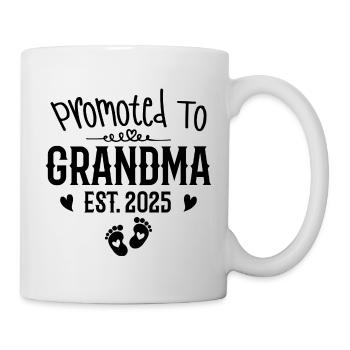 Promoted To Grandma 2025 New Grandma Grandmother - Mug blanc - blanc - Droite