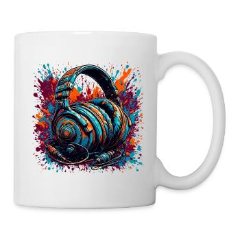 Casque / Audio / Musique / Son / Cool - Mug blanc - blanc - Droite