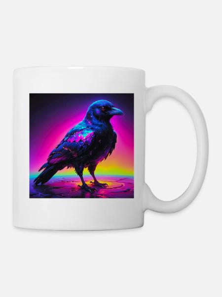 Krähen-/Rabenkunst - Tasse - Weiß