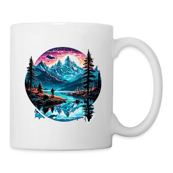 Angler Siluette / Fishing / Fish / Lake / Sport - Mug - white - Right