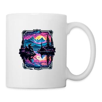 Angler Siluette / Fishing / Fish / Lake / Sport - Mug - white - Right