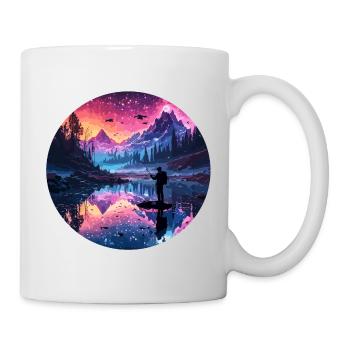 Angler Siluette / Fishing / Fish / Lake / Sport - Mug - white - Right