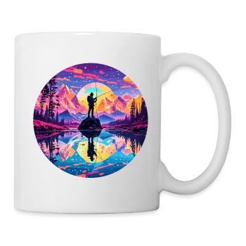 Angler Siluette / Fishing / Fish / Lake / Sport - Mug - white - Right