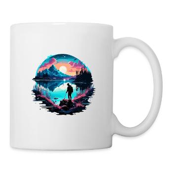 Angler Siluette / Fishing / Fish / Lake / Sport - Mug - white - Right