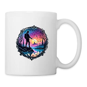 Angler Siluette / Fishing / Fish / Lake / Sport - Mug - white - Right