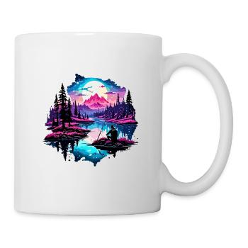 Angler Siluette / Fishing / Fish / Lake / Sport - Mug - white - Right