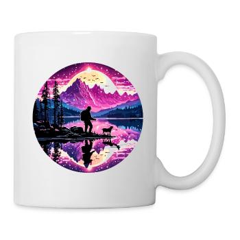 Angler Siluette / Fishing / Fish / Lake / Sport - Mug - white - Right