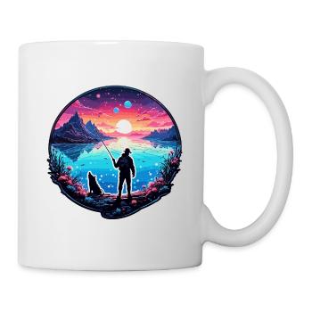 Angler Siluette / Fishing / Fish / Lake / Sport - Mug - white - Right