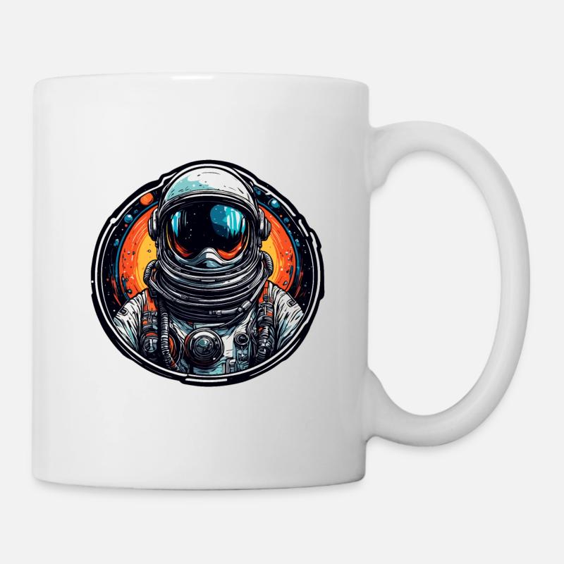 Astronaute / Espace / Vaisseau spatial / Vaisseau spatial / Lune - Mug blanc - blanc