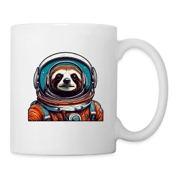 Astronaut / Weltall / Tier / Faultier / Raumschiff - Tasse - Weiß - Rechts