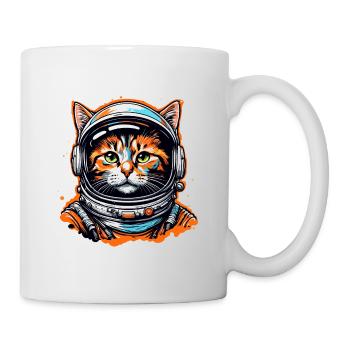 Astronaute / Espace / Animal / Chat / Vaisseau spatial - Mug blanc - blanc - Droite