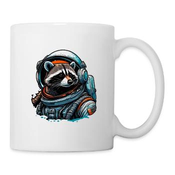 Astronaut / Space / Animal / Raccoon / Spaceship - Mug - white - Right