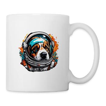 Astronaut / Space / Animal / Dog / Spaceship - Mug - white - Right