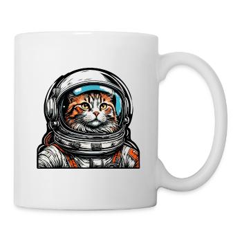Astronaute / Espace / Animal / Chat / Vaisseau spatial - Mug blanc - blanc - Droite