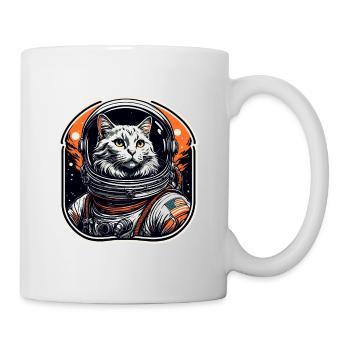 Astronaute / Espace / Animal / Chat / Vaisseau spatial - Mug blanc - blanc - Droite