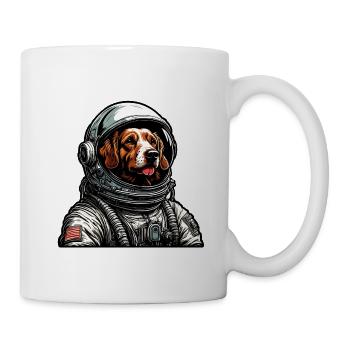 Astronaut / Space / Animal / Dog / Spaceship - Mug - white - Right